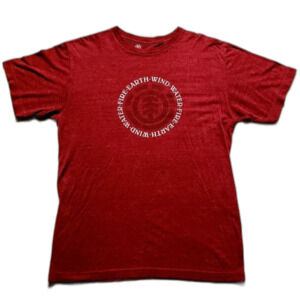 Elements Fire Earth Wind Water Graphic Tee Heathered Red Sz. Large